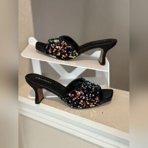 Women's Black Sequin Heels
